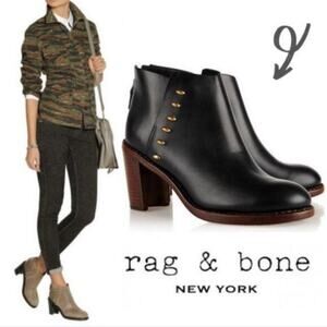 Rag & Bone Ankle boots black studded leather sz